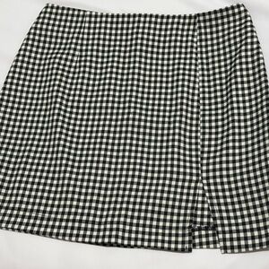 Wild Fable Black and White Gingham Mini Skirt